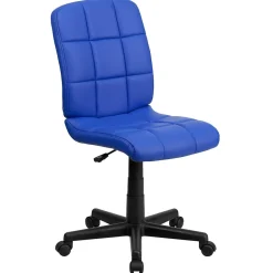 Flash Furniture Clayton Armless Vinyl Swivel Mid-Back Quilted Task Office Chair, Blue (GO16911BLUE)