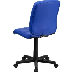 Flash Furniture Clayton Armless Vinyl Swivel Mid-Back Quilted Task Office Chair, Blue (GO16911BLUE)