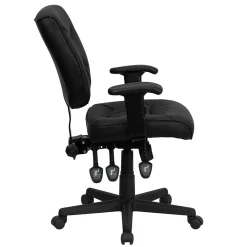 Flash Furniture Cole Ergonomic LeatherSoft Swivel Mid-Back Task Office Chair, Black (GO1574BKA)