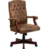 Flash Furniture Derrick Microfiber Swivel Executive Office Chair, Bomber Brown (802BRN)