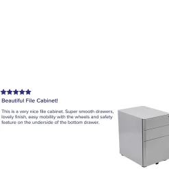 Flash Furniture 3-Drawer Cabinet, Legal & Letter Files, Gray, 21