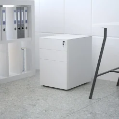 Flash Furniture 3-Drawer Cabinet, Legal & Letter Files, White, 21" (HZCHPL01W)