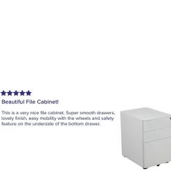 Flash Furniture 3-Drawer Cabinet, Legal & Letter Files, White, 21