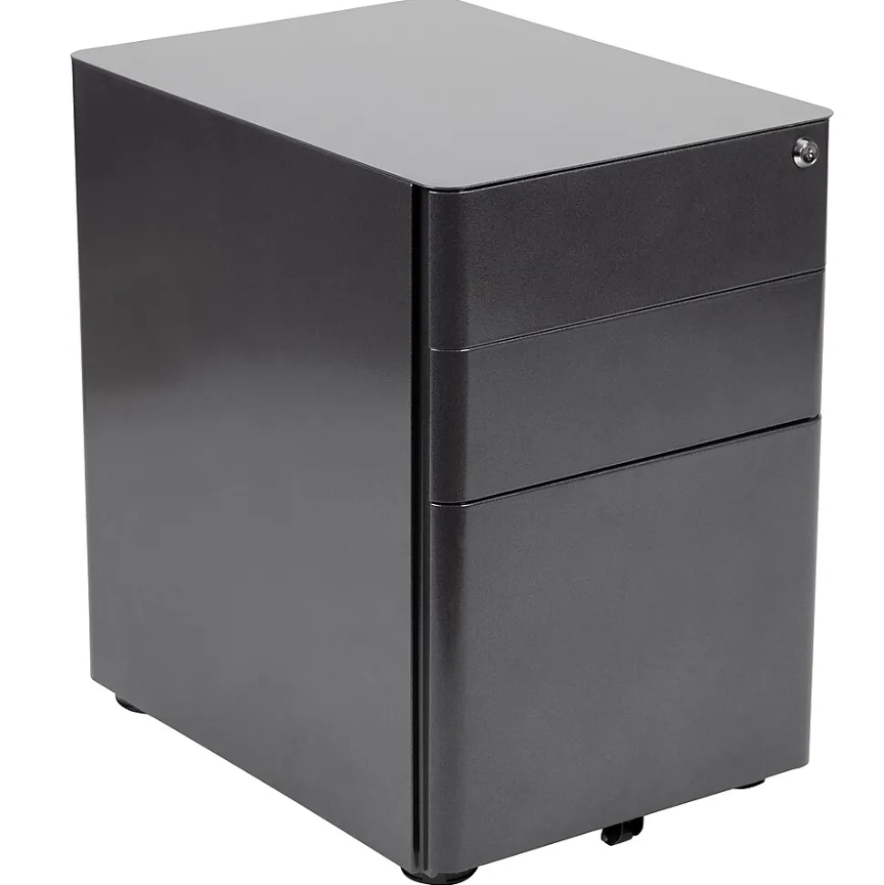 Flash Furniture 3-Drawer Cabinet, Legal & Letter Files, Black, 21" (HZCHPL01BK)