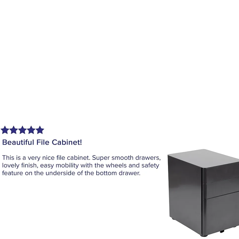 Flash Furniture 3-Drawer Cabinet, Legal & Letter Files, Black, 21" (HZCHPL01BK)