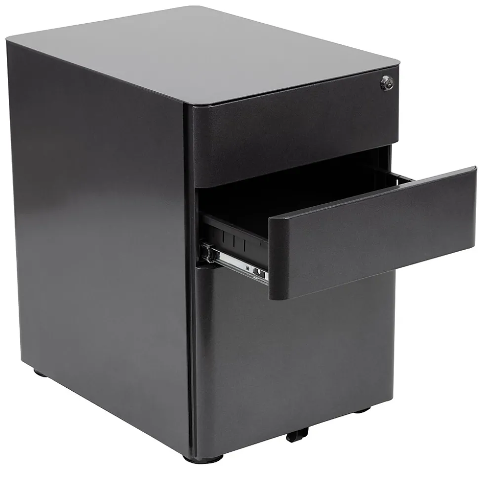 Flash Furniture 3-Drawer Cabinet, Legal & Letter Files, Black, 21" (HZCHPL01BK)