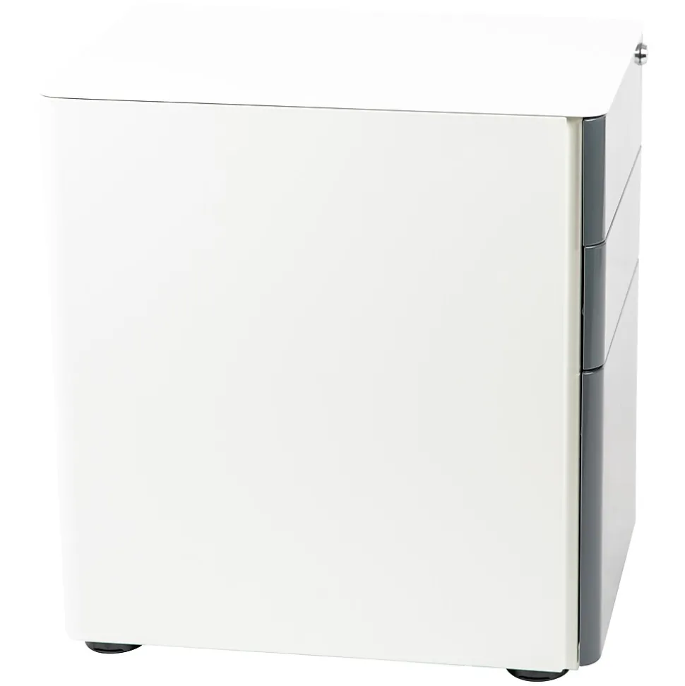 Flash Furniture 3-Drawer Cabinet, Legal & Letter Files, White/Charcoal, 21" (HZCHPL02GRYWH)