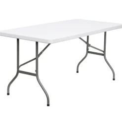 Flash Furniture Elon 5' x 30" Plastic Folding Table, Granite White (DADYCZ152)