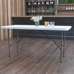 Flash Furniture Elon Folding Table, 60" x 30", Granite White (DADYCZ152Z)