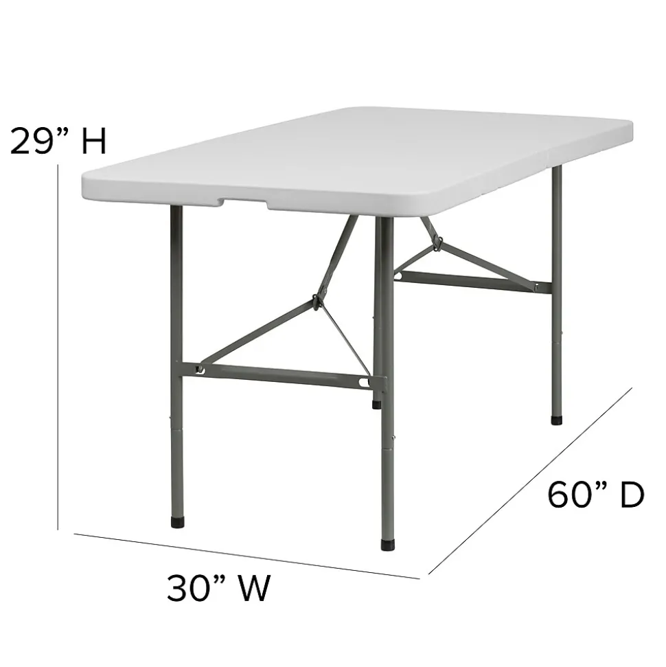 Flash Furniture Elon Folding Table, 60" x 30", Granite White (DADYCZ152Z)
