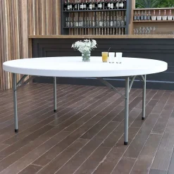 Flash Furniture Elon Folding Table, 71" x 71", Granite White (DADYCZ180RGW)