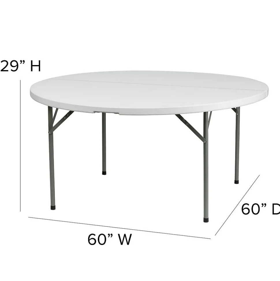 Flash Furniture Elon Folding Table, 60" x 60", Granite White (DADYCZ154GW)