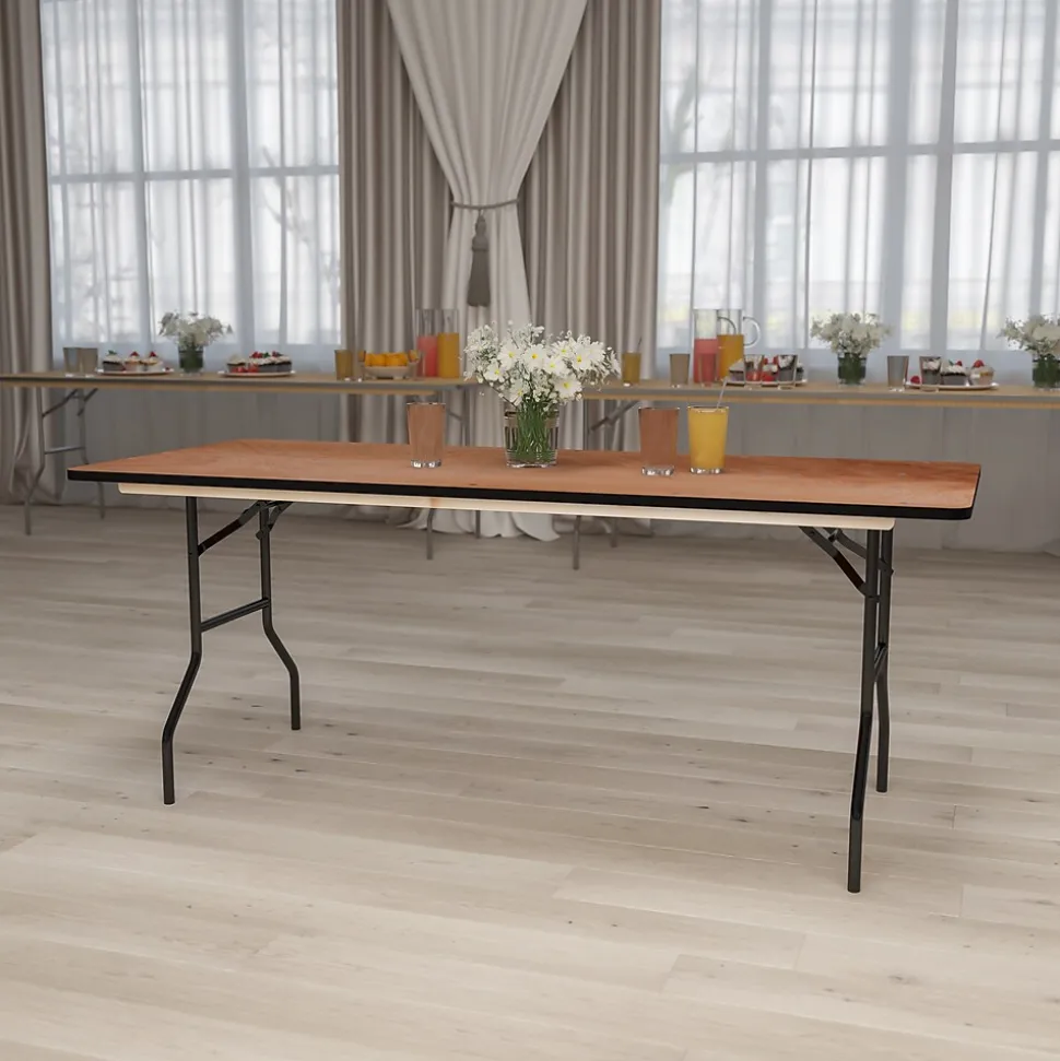 Flash Furniture Gael Folding Table, 72" x 30", Natural (YTWTFT3072TBL)