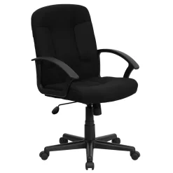 Flash Furniture Garver Fabric Swivel Mid-Back Executive Office Chair, Black (GOST6BKFAB)
