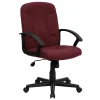 Flash Furniture Garver Fabric Swivel Mid-Back Executive Office Chair, Burgundy (GOST6BYFAB)