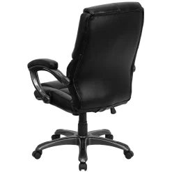 Flash Furniture Greer Ergonomic LeatherSoft Swivel High Back Executive Office Chair, Black (GO724HBKLEA)