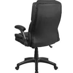 Flash Furniture Hansel Ergonomic LeatherSoft Swivel High Back Executive Office Chair, Black (BT90275H)