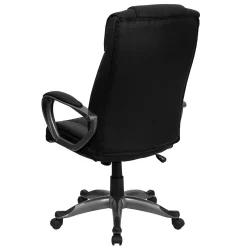 Flash Furniture Hansel Ergonomic LeatherSoft Swivel High Back Executive Office Chair, Black (BT9177BK)