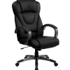 Flash Furniture Hansel Ergonomic LeatherSoft Swivel High Back Executive Office Chair, Black (BT9069BK)