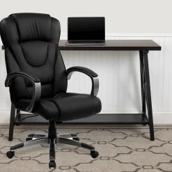 Flash Furniture Hansel Ergonomic LeatherSoft Swivel High Back Executive Office Chair, Black (BT9069BK)