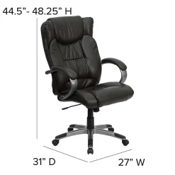 Flash Furniture Hansel Ergonomic LeatherSoft Swivel High Back Executive Office Chair, Espresso Brown (BT9088BRN)
