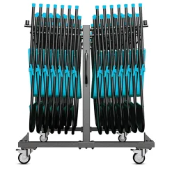 Flash Furniture Hawkins Folding Table and Chairs Mobile Cart, 330 lb. Capacity, Black (QINFRCW45425)