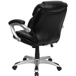 Flash Furniture Heather Ergonomic LeatherSoft Swivel Mid-Back Executive Office Chair, Black (GO931HMIDBK)