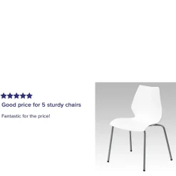 Flash Furniture HERCULES Series Plastic Stack Chair with Lumbar Support, White (RUT288WH)