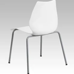 Flash Furniture HERCULES Series Plastic Stack Chair with Lumbar Support, White (RUT288WH)