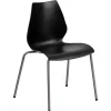 Flash Furniture HERCULES Series Plastic Stacking Chair, Black (RUT288BK)