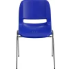 Flash Furniture Hercules Molded Plastic Shell Stackable Chair With Chrome Frame, Navy, 16/Pack