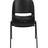 Flash Furniture Hercules Shell Ergonomic Stack Chair With Black Frame and 16" Seat, Black, 15/Pack