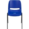 Flash Furniture Hercules Shell Ergonomic Stack Chair With Black Frame and 14" Seat, Navy, 15/Pack