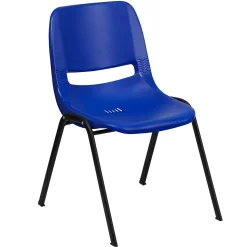 Flash Furniture HERCULES Series Plastic Kid's Shell Stack Chair, Navy/Black (RUT14NVYBK)