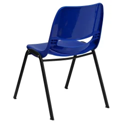 Flash Furniture HERCULES Series Plastic Kid's Shell Stack Chair, Navy/Black (RUT14NVYBK)