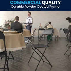 Flash Furniture HERCULES Plastic Office Chair, Black (LE-L-3-BK-GG)