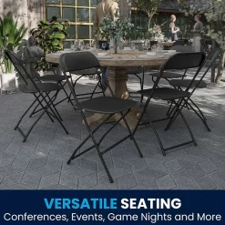 Flash Furniture HERCULES Plastic Office Chair, Black (LE-L-3-BK-GG)