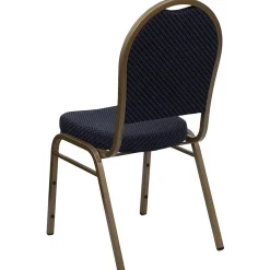 Flash Furniture HERCULES™ Fabric Gold Frame Dome Back Banquet Chair, Navy, 4/Pack (4FDC03AG3774)