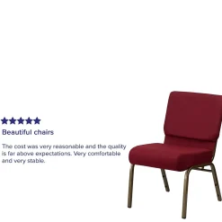 Flash Furniture HERCULES Series Fabric Church Stacking Chair, Burgundy/Gold Vein Frame (FCH2214GV369)