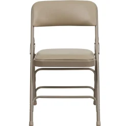 Flash Furniture HERCULES™ Curved Triple Braced Vinyl Armless Folding Chair, Beige, 4/Pack (4HF3MC309AVBGE)