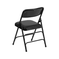 Flash Furniture HERCULES™ Curved Triple Braced Vinyl Armless Folding Chair, Black, 12/Pack (12HAMC309AVBK)