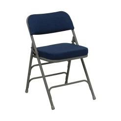 Flash Furniture HERCULES™ Premium Curved Fabric Armless Folding Chair, Navy, 24/Pack