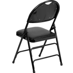 Flash Furniture HERCULES™ Triple Braced Vinyl Armless Folding Chair, Black, 4/Pack (4HAMC705AV3BK)