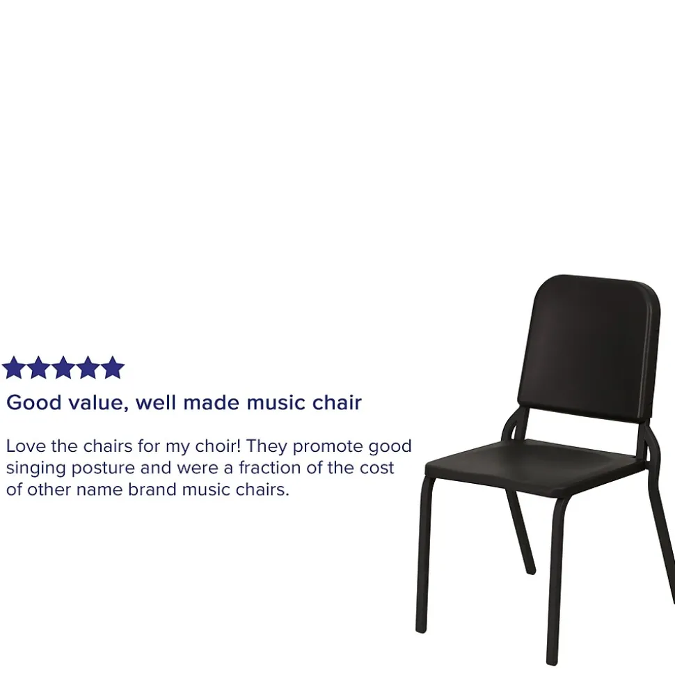 Flash Furniture HERCULES Series Plastic Stackable Melody Band/Music Chair, Black (HFMUSIC)