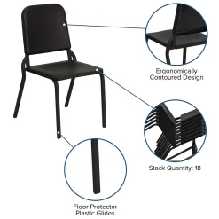 Flash Furniture HERCULES Series Plastic Stackable Melody Band/Music Chair, Black (HFMUSIC)