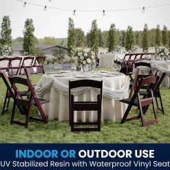 Flash Furniture HERCULES™ Vinyl Armless Folding Chair, Red Mahogany, 4/Pack