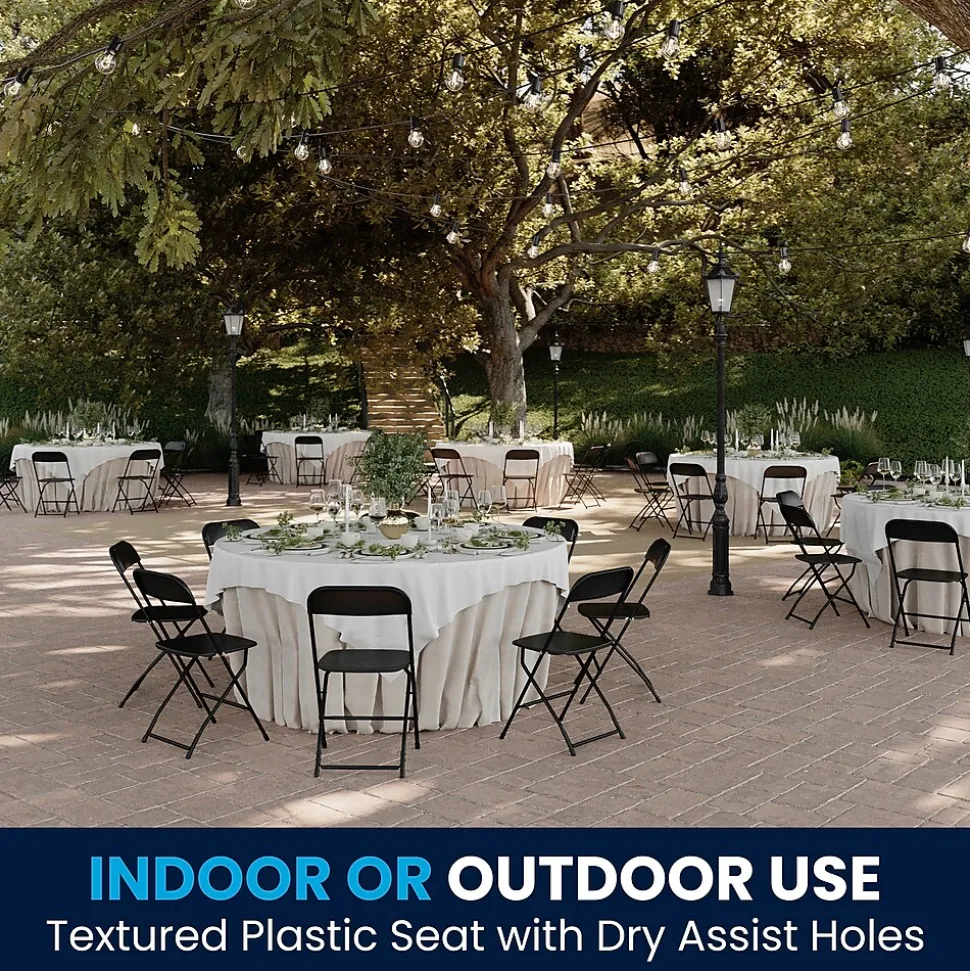 Flash Furniture HERCULES™ Plastic Armless Folding Chair, Black, 60/Pack