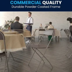 Flash Furniture HERCULES™ Plastic Armless Folding Chair, Premium Brown, 10/Pack