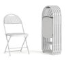 Flash Furniture HERCULES™ Plastic Armless Folding Chair With Fan Back, White, 40/Pack (40LEL4WHITE)