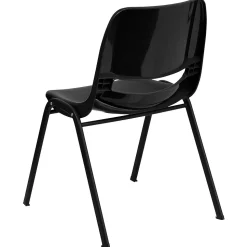 Flash Furniture HERCULES Series Plastic Shell Stack Chair, Black (RUTEO1BK)